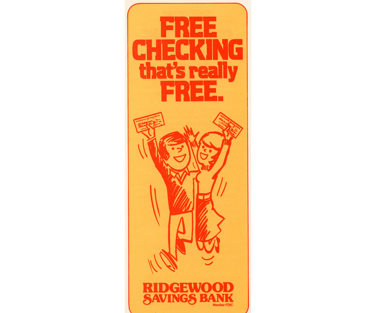 Cover of free checking account brochure